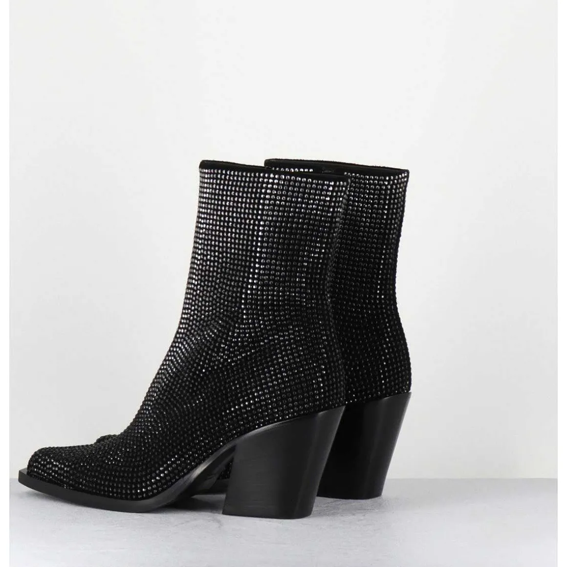 Boots Santiag Talon Haut & Clous - Rock Chelin Nero