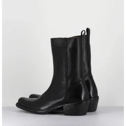 Boots Santiags En Cuir Noir - 1Cs425 Cusna Nero