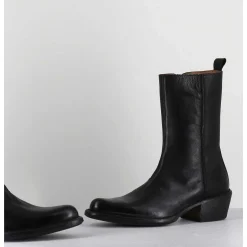 Boots Santiags En Cuir Noir - 1Cs425 Cusna Nero