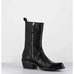 Boots Santiags En Cuir Noir - 1Cs425 Cusna Nero