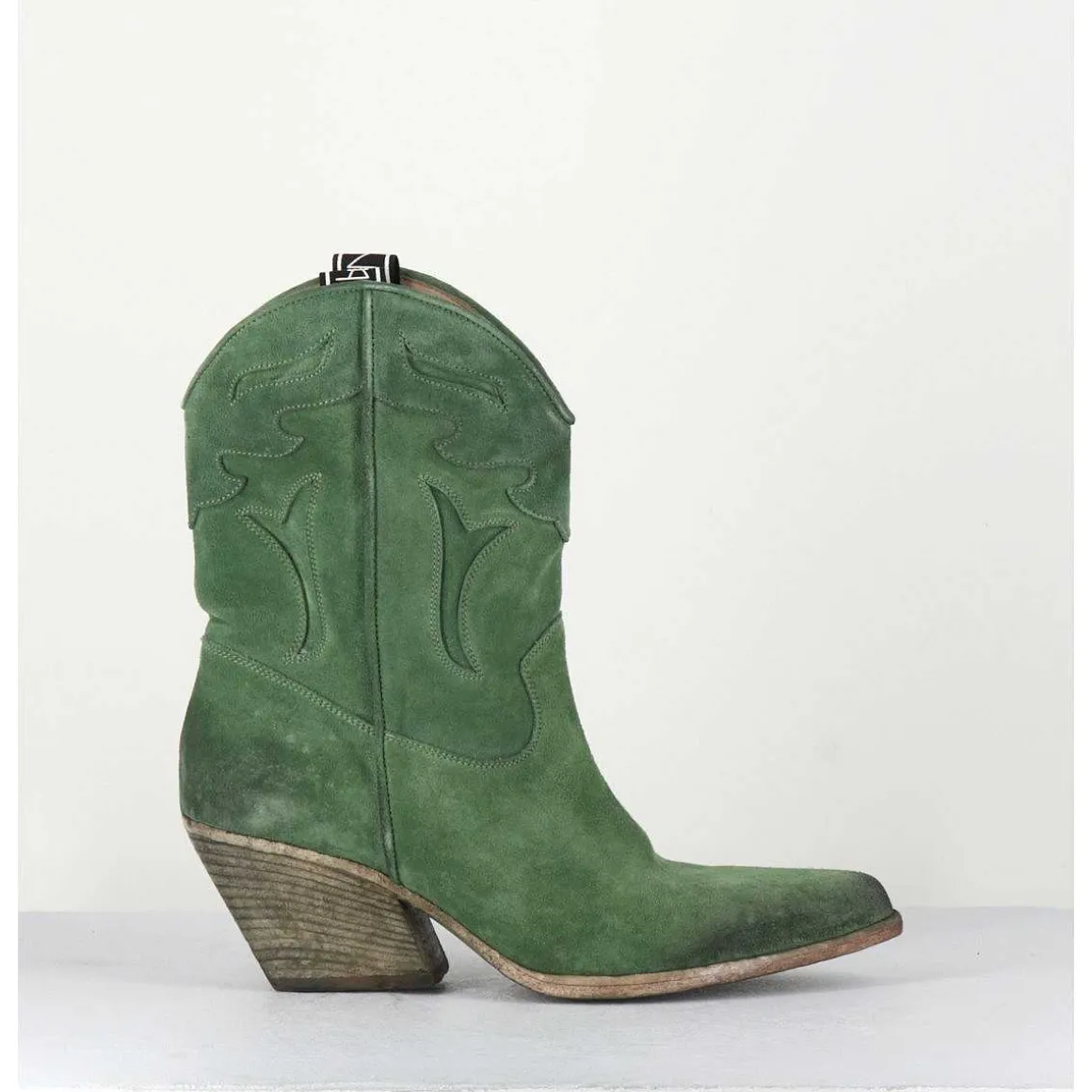 Boots Santiags En Daim Vert - E2016 Texan Green
