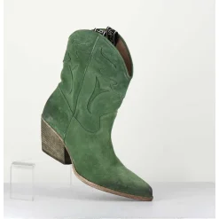 Boots Santiags En Daim Vert - E2016 Texan Green