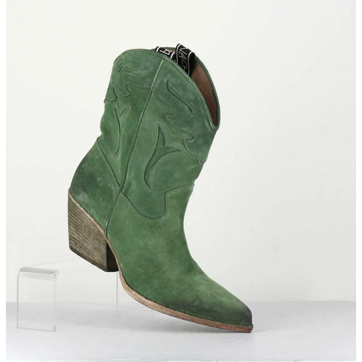 Boots Santiags En Daim Vert - E2016 Texan Green