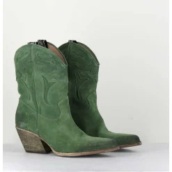 Boots Santiags En Daim Vert - E2016 Texan Green