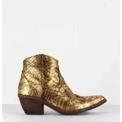 Boots Santiags En Python Dore - 3662C Pitone Oro