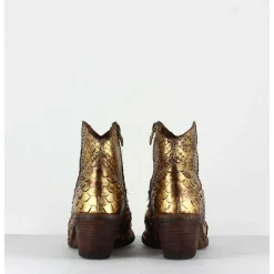 Boots Santiags En Python Dore - 3662C Pitone Oro