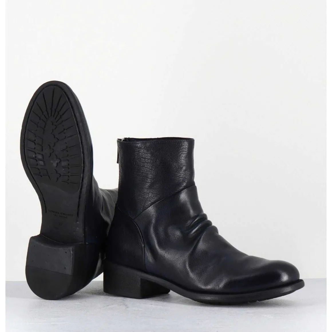 Boots Souples En Cuir Bleu Marine - Lison Caou047 Oltremare