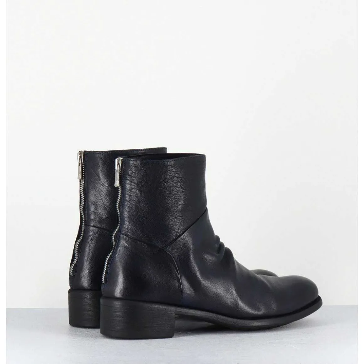 Boots Souples En Cuir Bleu Marine - Lison Caou047 Oltremare