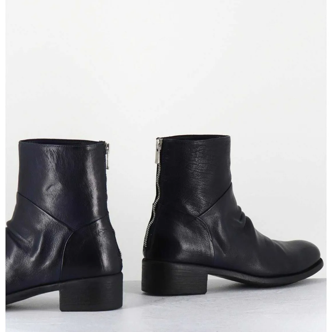 Boots Souples En Cuir Bleu Marine - Lison Caou047 Oltremare