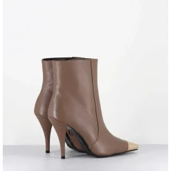 Boots Talon Haut Cuir Grege Bout Or - Mecha3 Nappa Acero