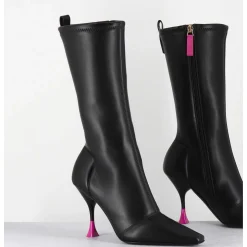 Boots Talon Haut Stretch Noir 90S - Gilda Cris Black