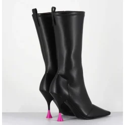 Boots Talon Haut Stretch Noir 90S - Gilda Cris Black