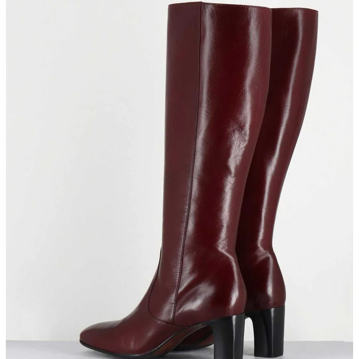 Bottes Bordeaux En Agneau Plonge - M475 Seta Rubino