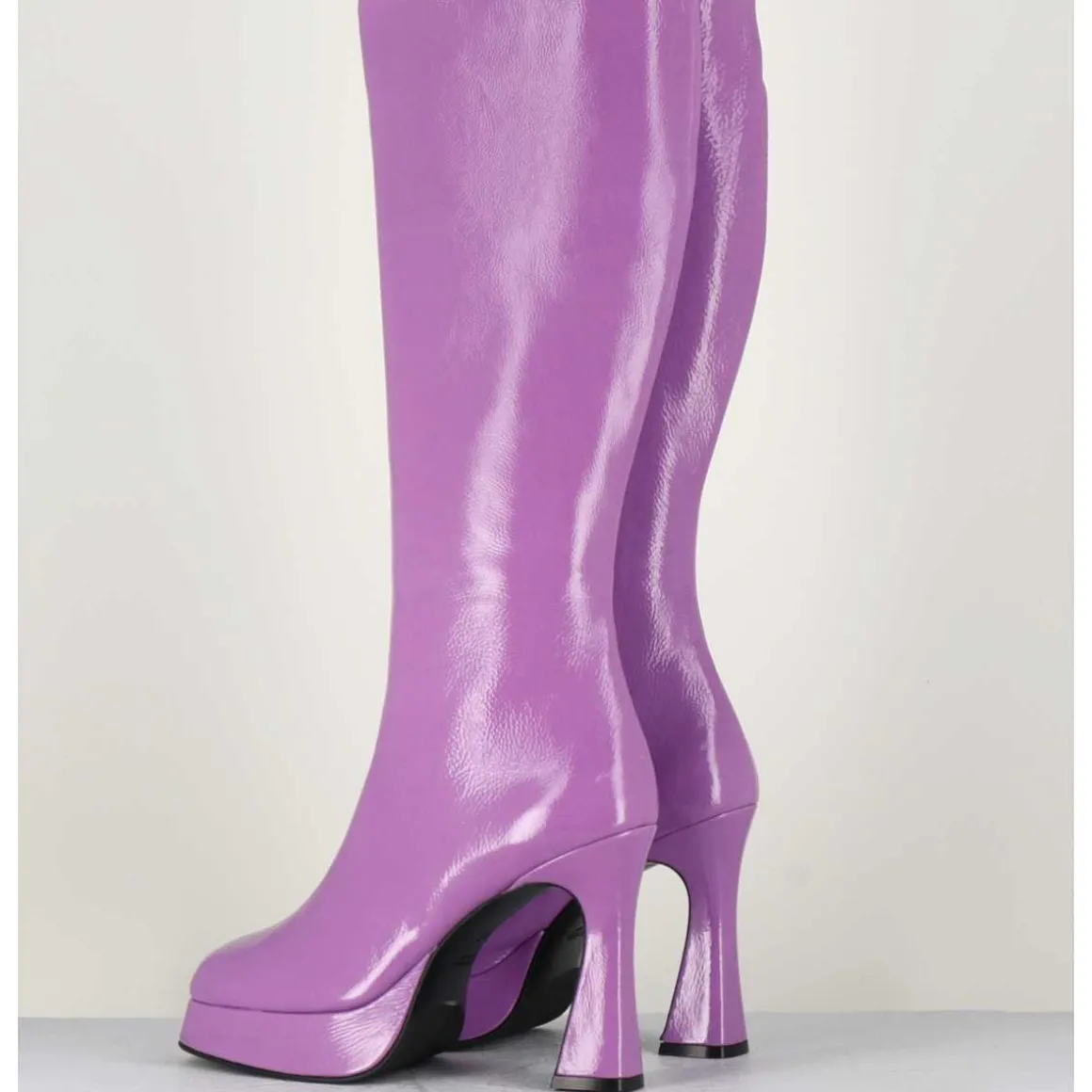Bottes En Cuir Naplak Violet - Finish Lilas