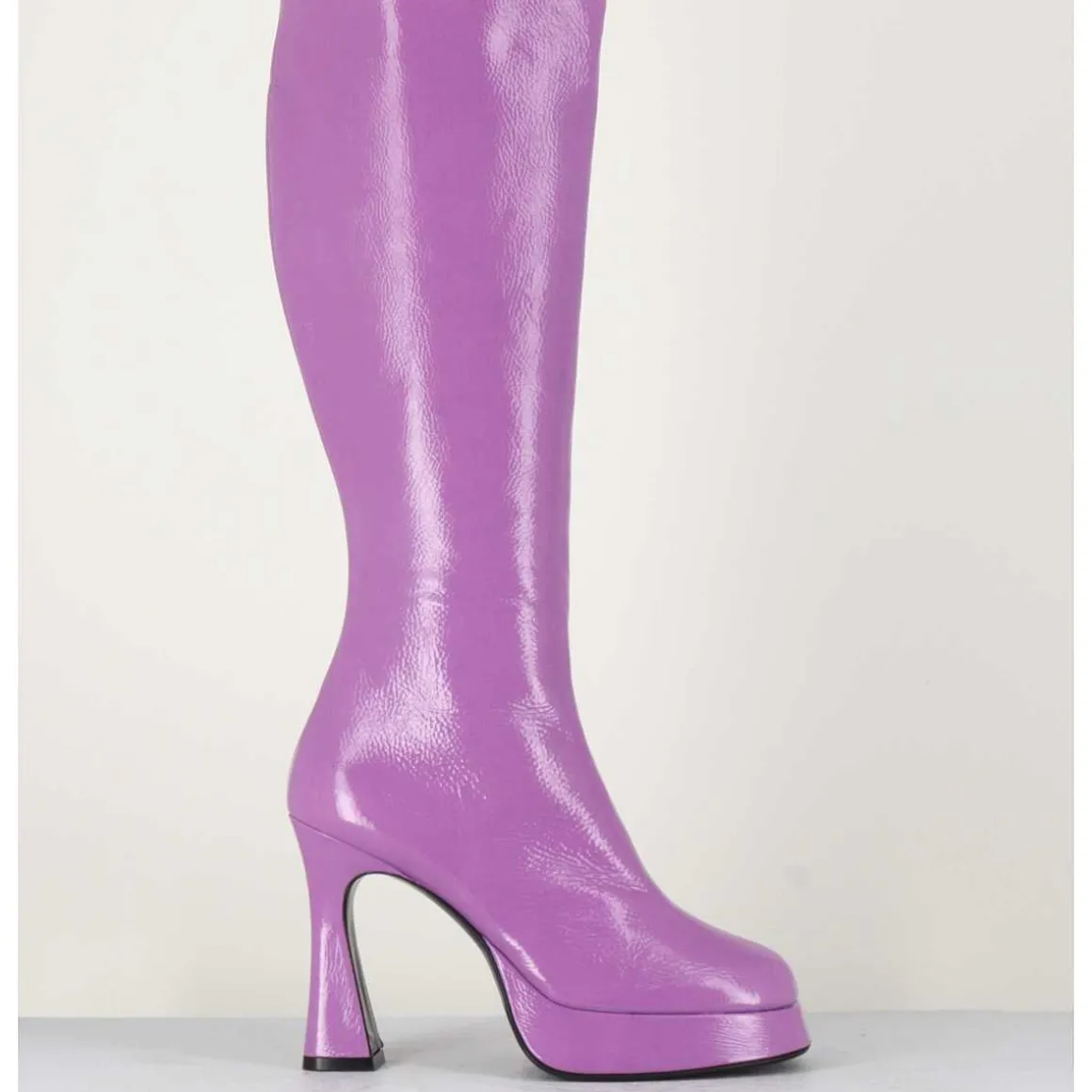 Bottes En Cuir Naplak Violet - Finish Lilas