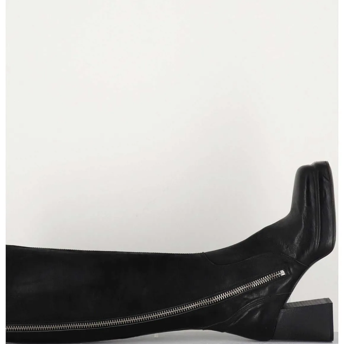 Bottes En Cuir Noir A Zip - Dw336 Nero
