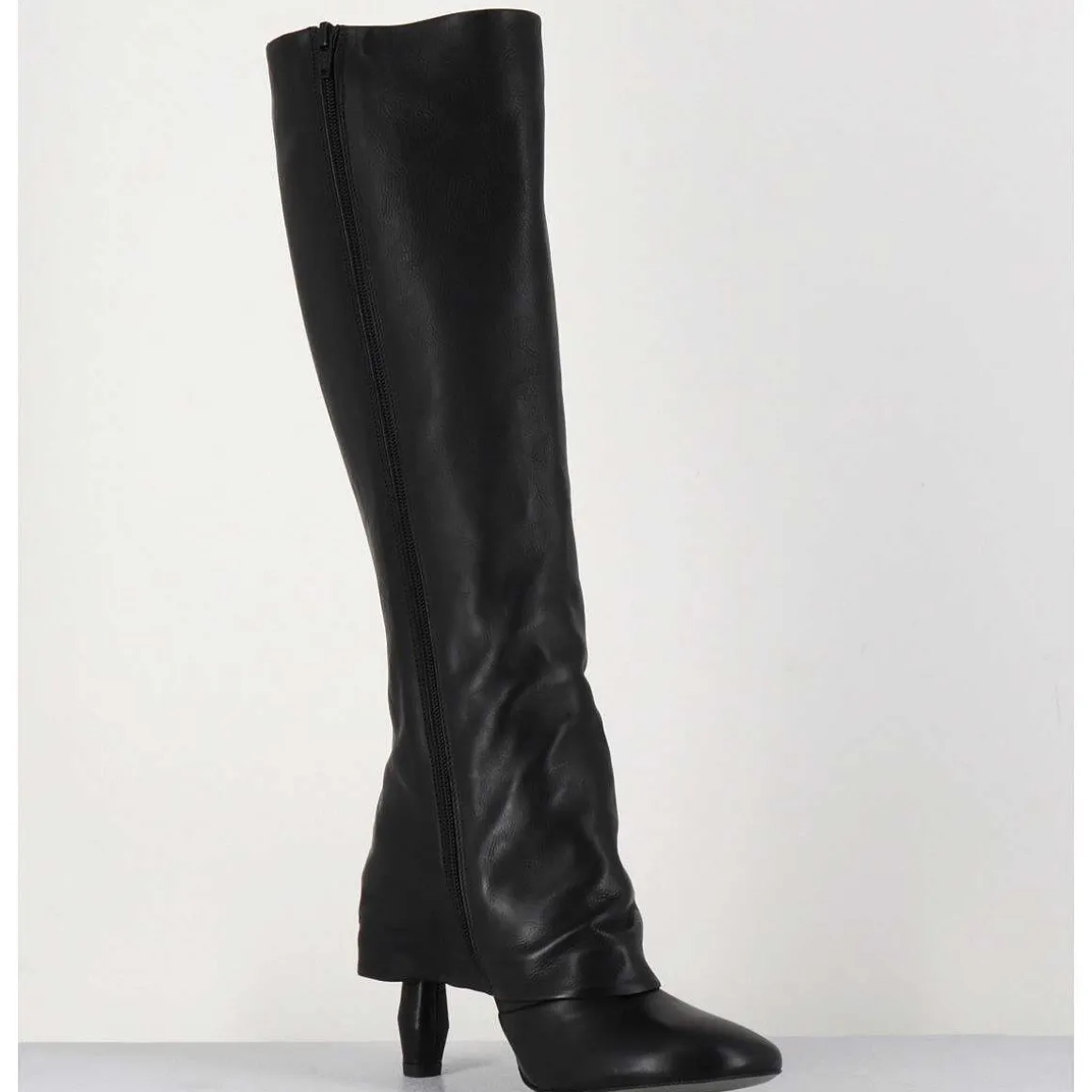 Bottes En Cuir Noir Guetre & Zip Destructurees - M22I97602 Black
