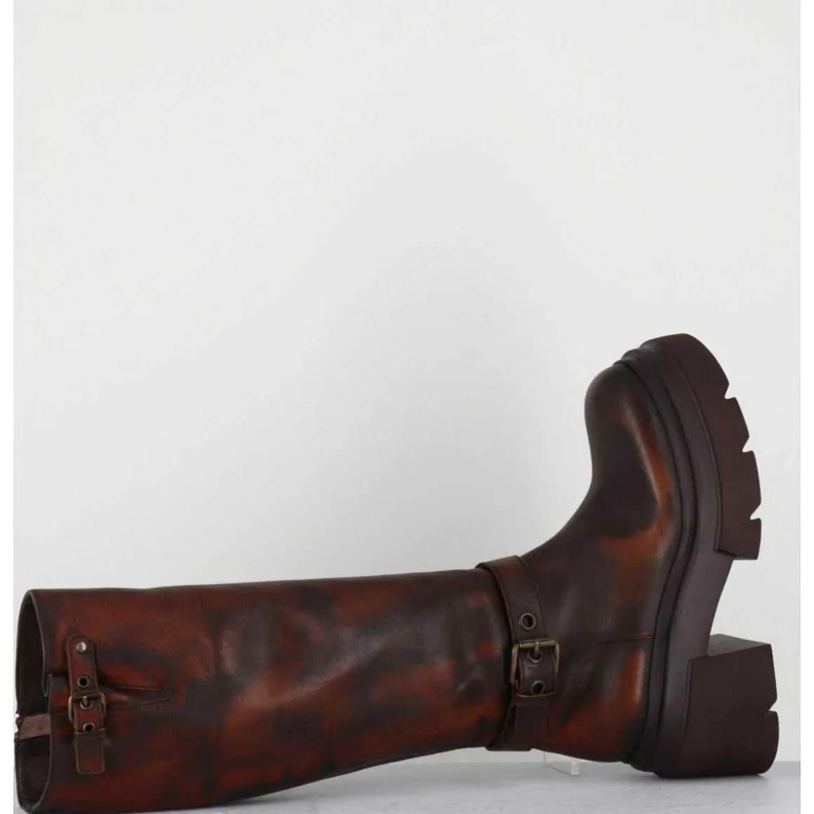 Bottes En Cuir Vieilli Marron Semelle Legere - E3772 Beta Cuoio