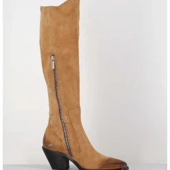 Bottes Esprit Santiag En Daim Camel - 5181 Cuoio