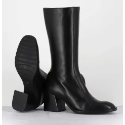 Bottes Mi-Hautes En Cuir Souple Noir - R288M Seta Nero