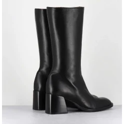 Bottes Mi-Hautes En Cuir Souple Noir - R288M Seta Nero