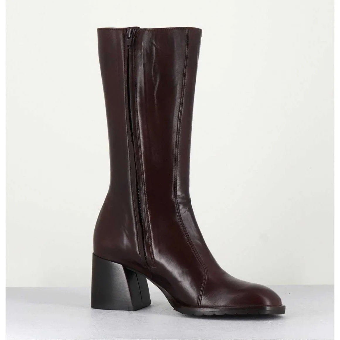 Bottes Mi-Hautes En Cuir Souple Marron - R288M Seta Cafe