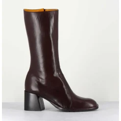 Bottes Mi-Hautes En Cuir Souple Marron - R288M Seta Cafe