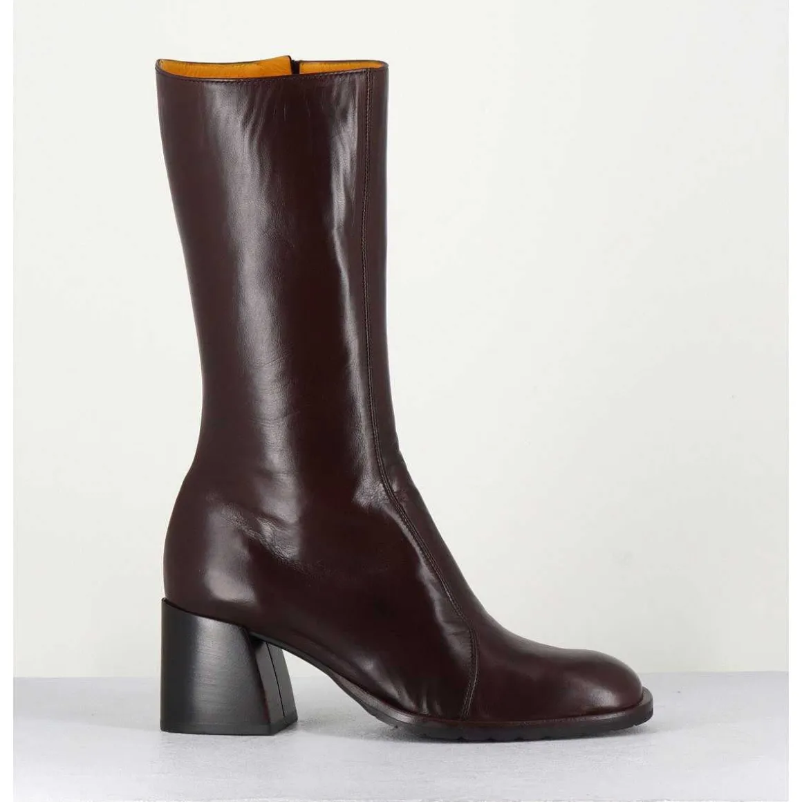 Bottes Mi-Hautes En Cuir Souple Marron - R288M Seta Cafe