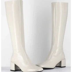 Bottes 70S En Cuir Brillant Blanc Casse - Ecil33 Glaze Osso