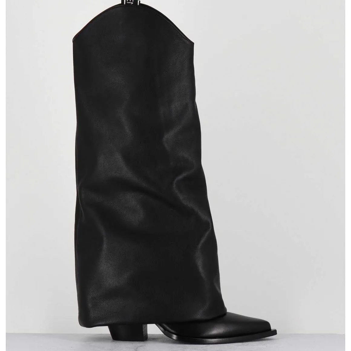Bottes Santiag A Guetre En Cuir Noir - E3595 Nature Nero