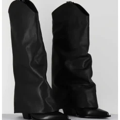 Bottes Santiag A Guetre En Cuir Noir - E3595 Nature Nero