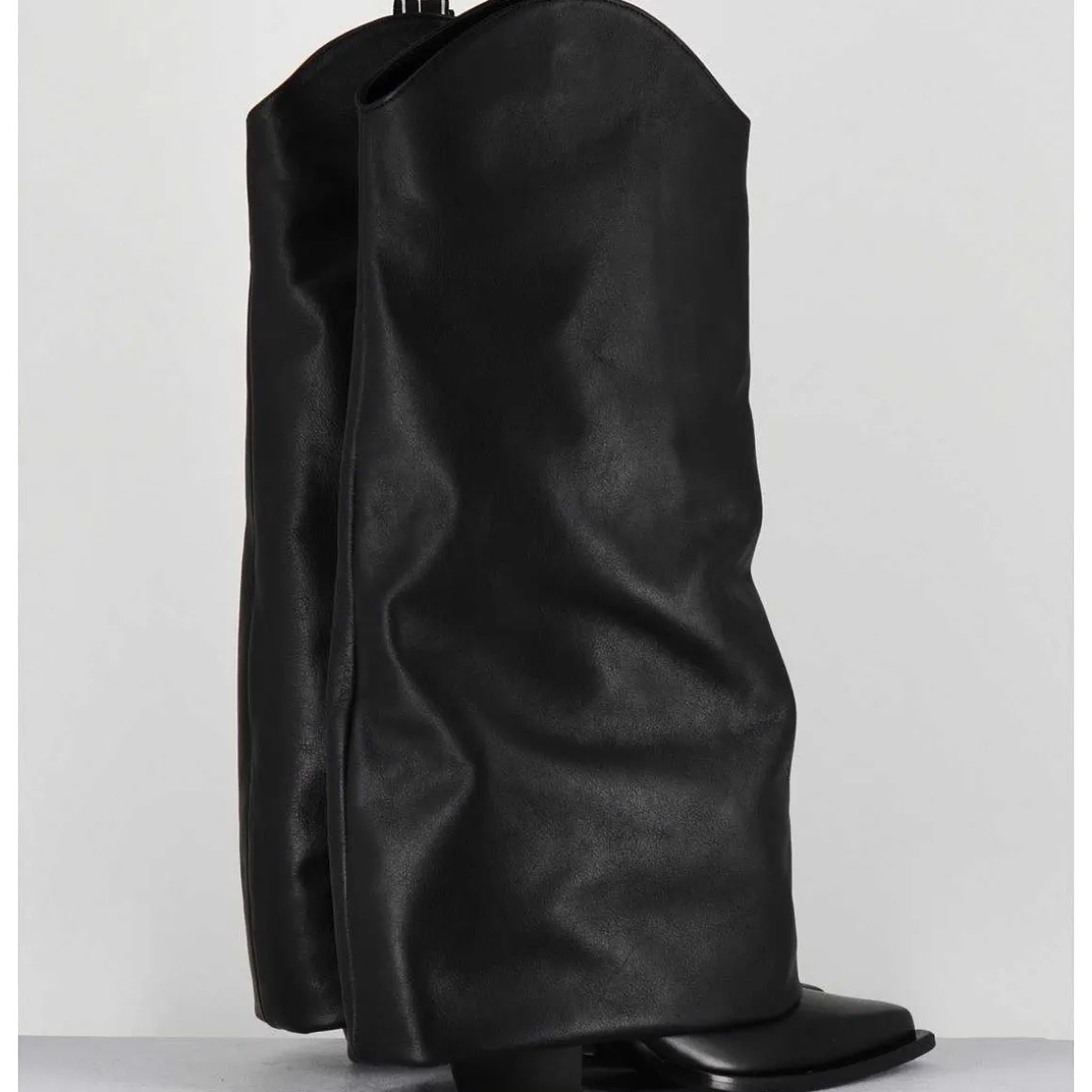 Bottes Santiag A Guetre En Cuir Noir - E3595 Nature Nero