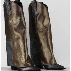 Bottes Santiag Jean Lamine Bronze & Argent -E3869-T Ric Silver Gold