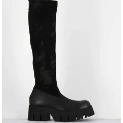 Bottes Stretch Bi-Matiere Cuir Noir - 4225 Gas Nero