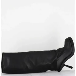 Bottes Tubulaires En Cuir Noir Talon Destructure - 1D7804D Island Black
