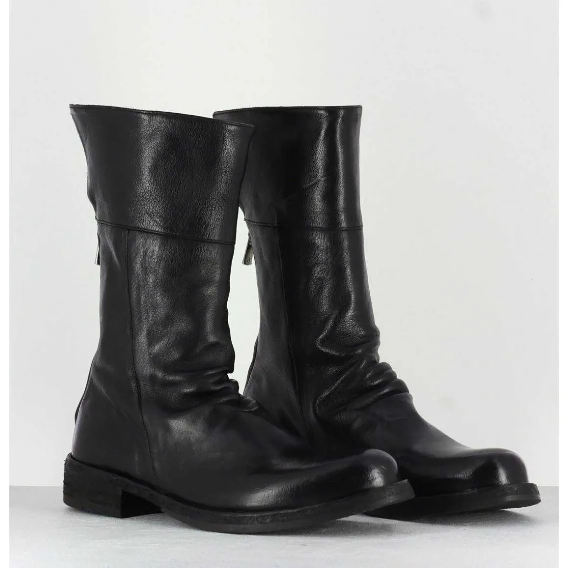 Bottine Plates En Cuir Noir Officine Creative Femme - Legrand 125