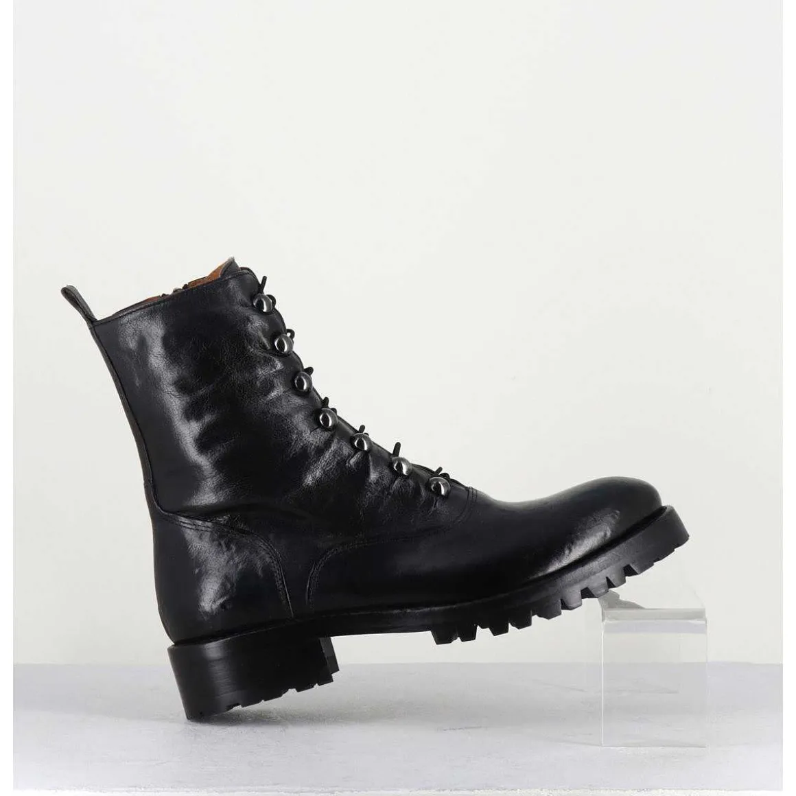 Bottines A Boutonniere En Cuir Noir - 2738 Buffalo Nero