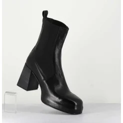 Bottines Chelsea En Cuir Noir Brillant - Cw337 Nero