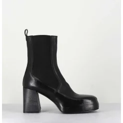Bottines Chelsea En Cuir Noir Brillant - Cw337 Nero