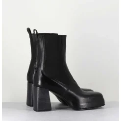 Bottines Chelsea En Cuir Noir Brillant - Cw337 Nero
