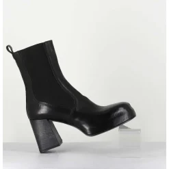 Bottines Chelsea En Cuir Noir Brillant - Cw337 Nero