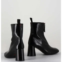 Bottines En Cuir Brillant Noir Tres Souple - Ace07 Nero