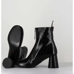 Bottines En Cuir Brillant Noir Tres Souple - Ace07 Nero