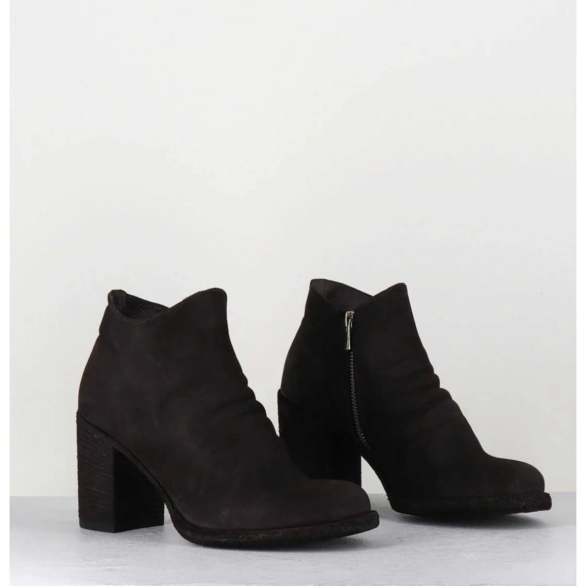 Bottines En Cuir Huile Marron - Vernon 051 Ebano
