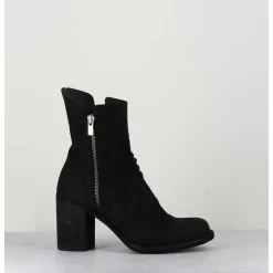 Bottines En Cuir Huile Noir - Vernon 045 Nero