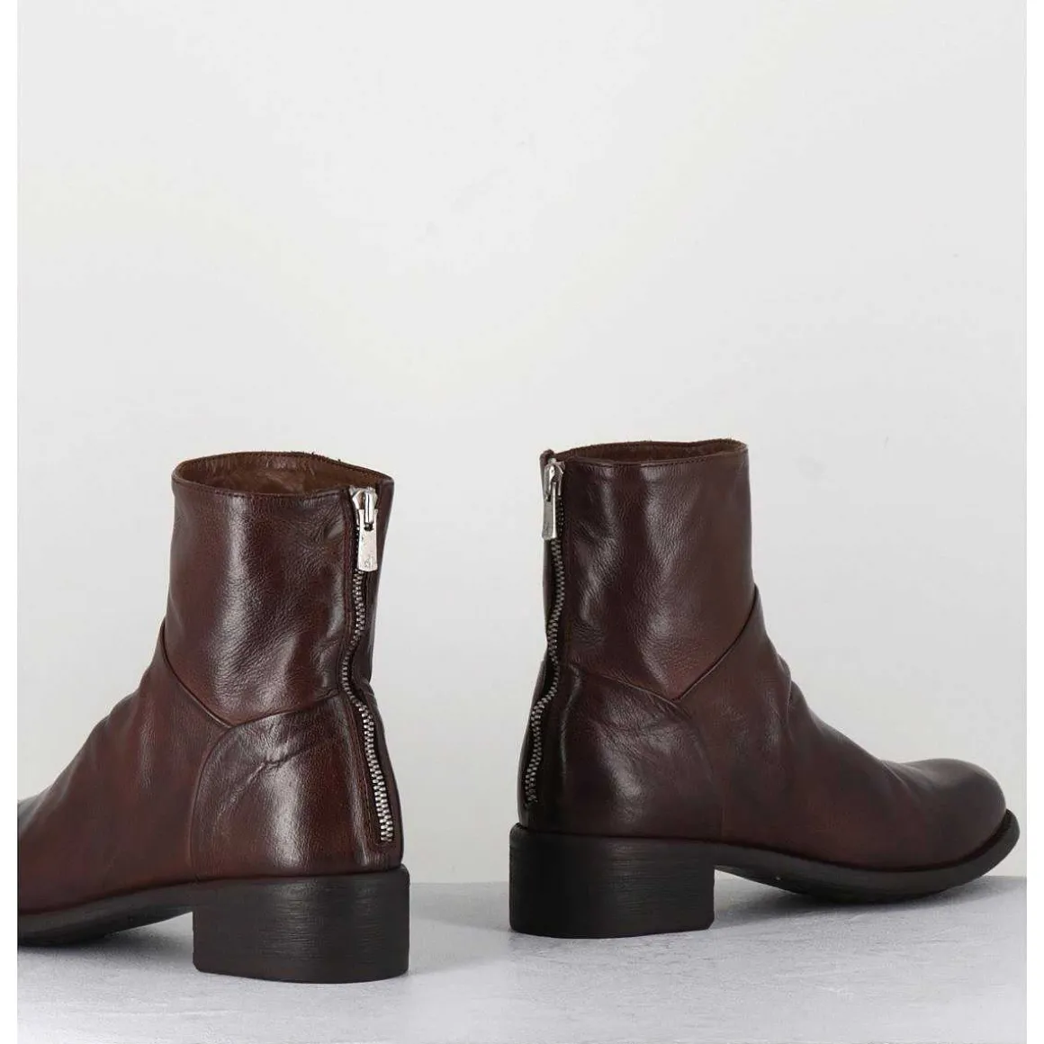 Bottines En Cuir Marron - Lison Caou 047 Cigar