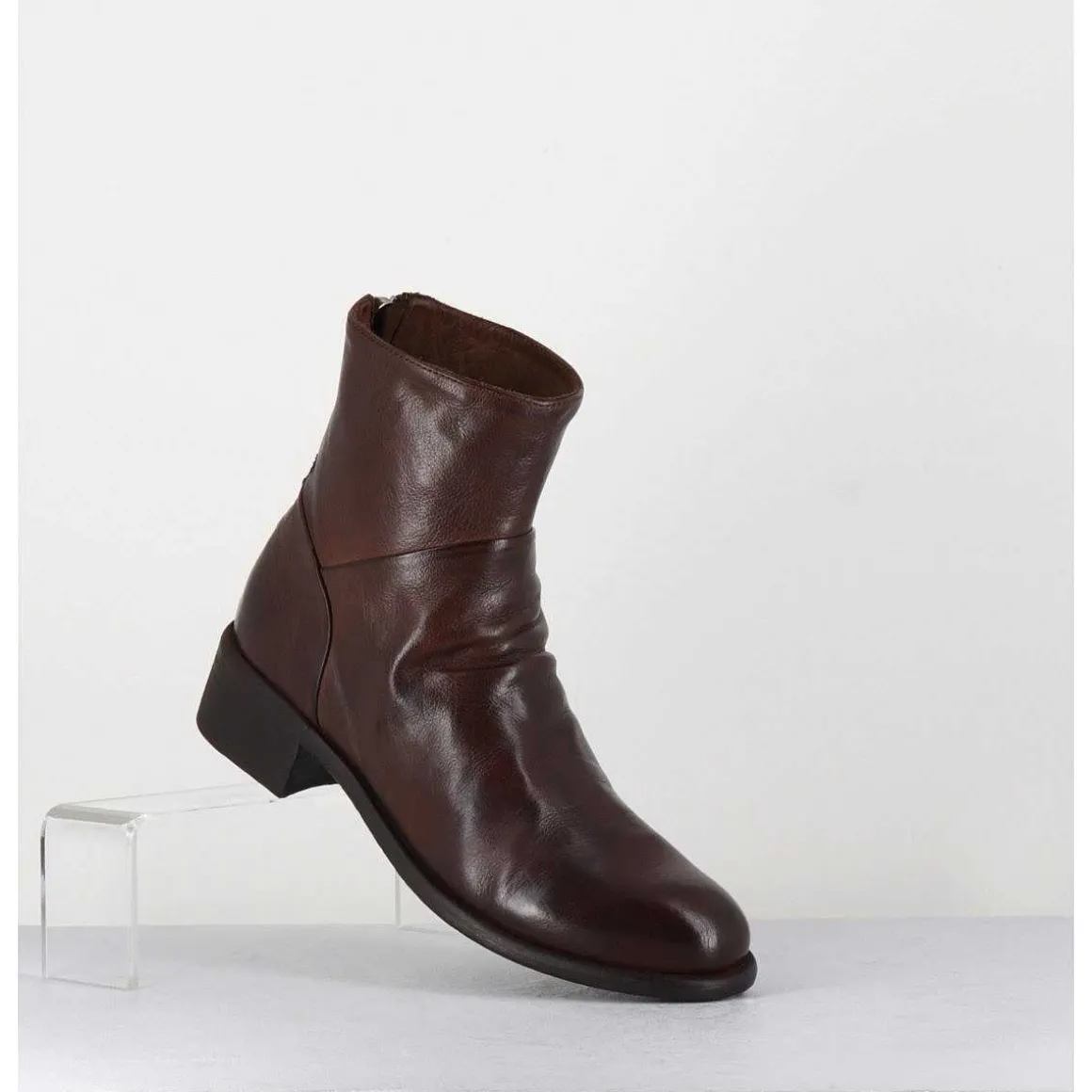 Bottines En Cuir Marron - Lison Caou 047 Cigar