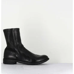 Bottines En Cuir Noir & Arriere Stretch - Mars043 Nero
