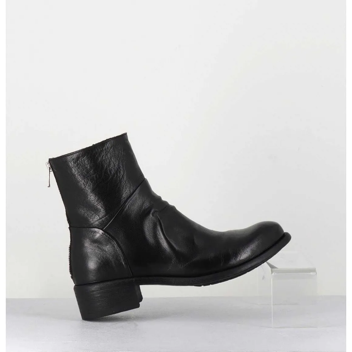 Bottines En Cuir Noir - Lison Caou 045 Nero
