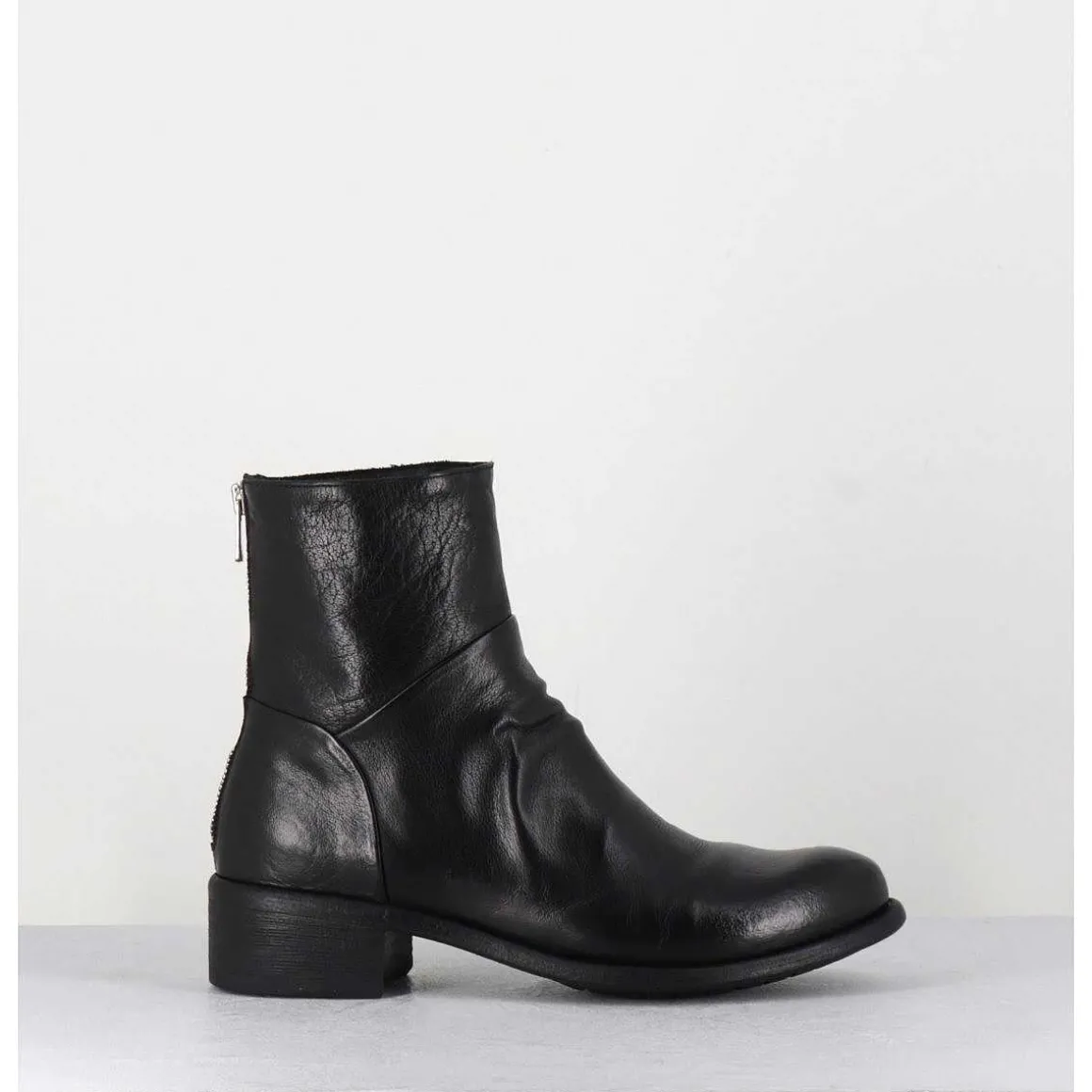 Bottines En Cuir Noir - Lison Caou 045 Nero